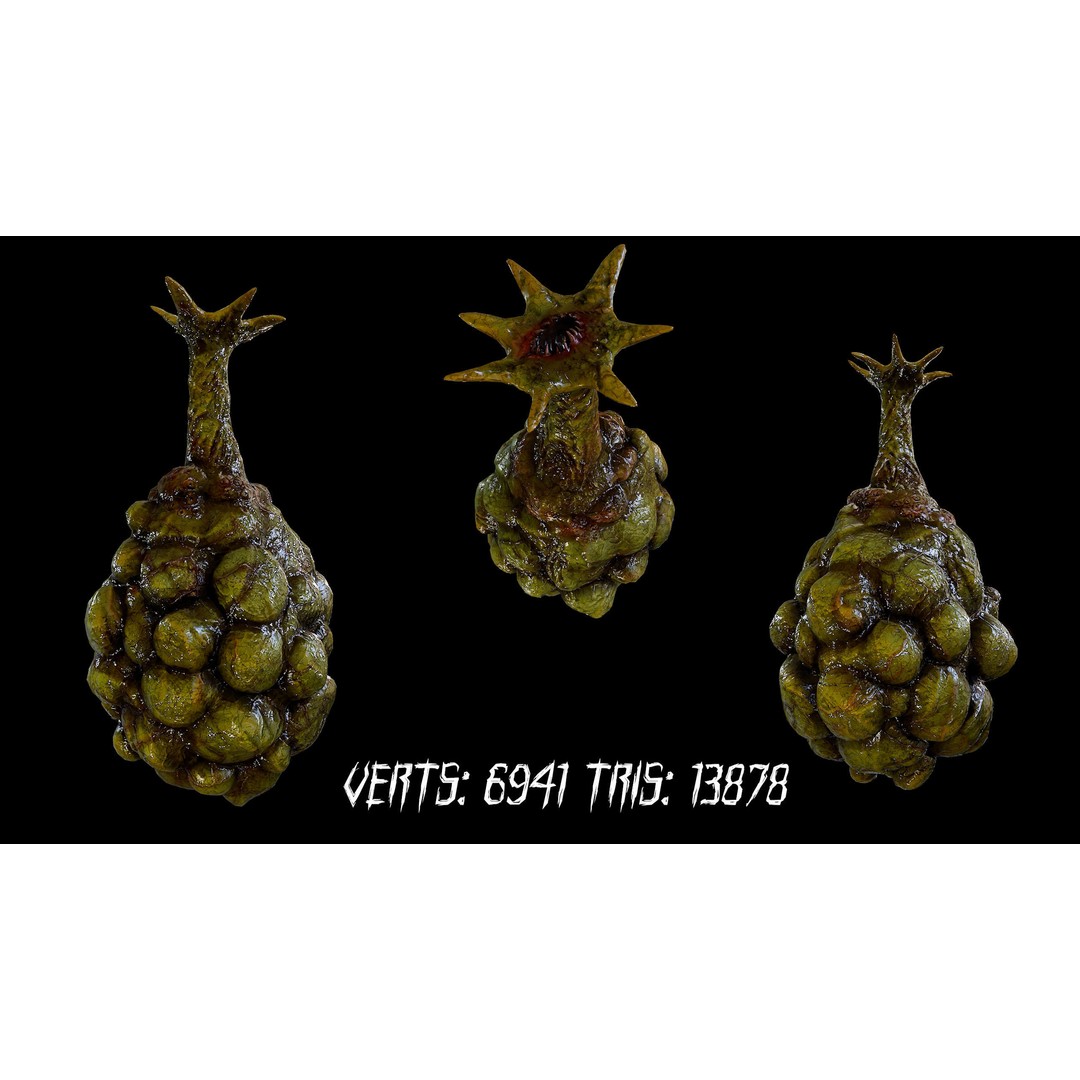 Alien Egg 3D Model – Low Poly Creature Asset, FBX & Blender