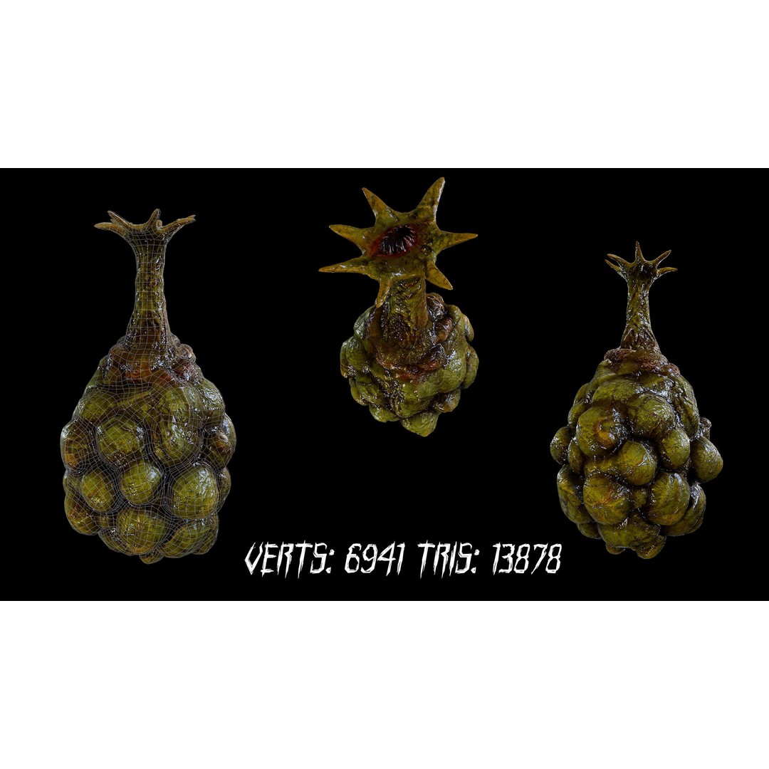 Alien Egg 3D Model – Low Poly Creature Asset, FBX & Blender - View 6