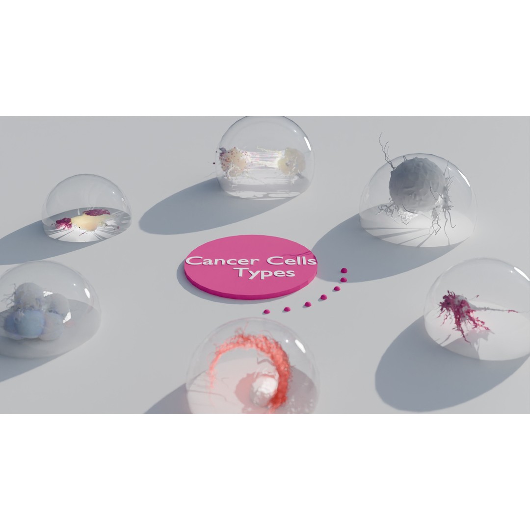 Cancer Cells 3D Model – High-Resolution Animated Infographic, FBX, OBJ - View 9