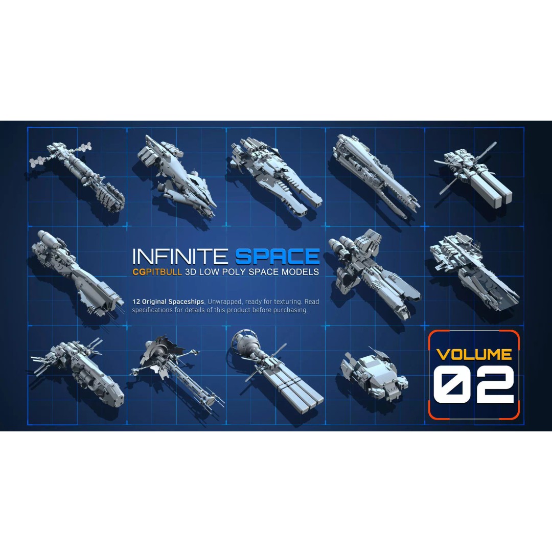 Spaceship 3D Model – Low Poly Space Asset, FBX & OBJ Formats - View 3