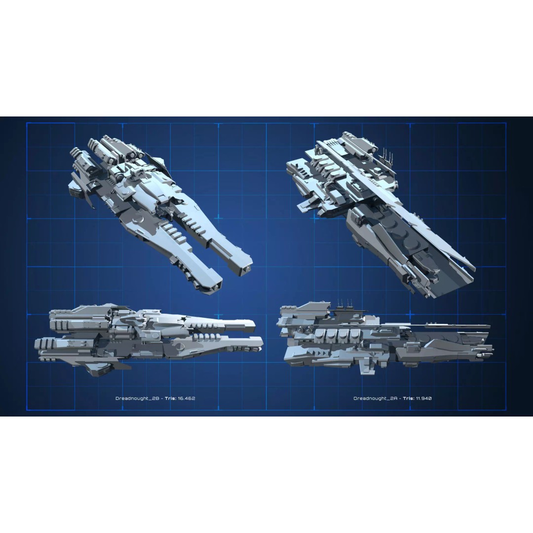 Spaceship 3D Model – Low Poly Space Asset, FBX & OBJ Formats - View 8