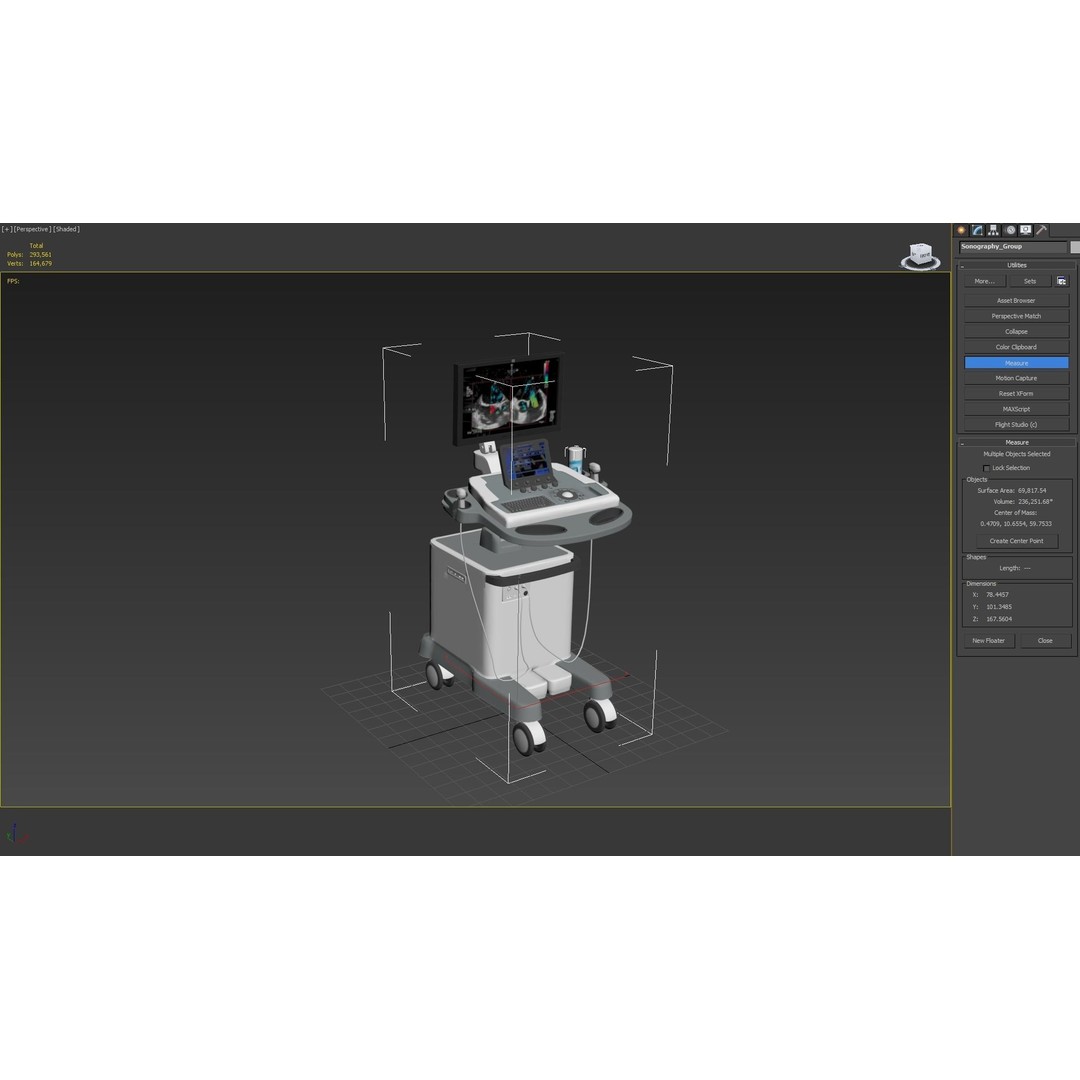 Sonography Scanner 3D Model – High Poly Medical Equipment, FBX - View 18