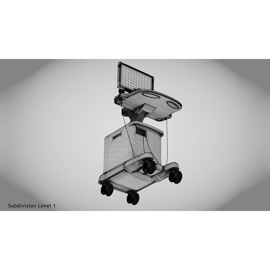 Sonography Scanner 3D Model – High Poly Medical Equipment, FBX - View 22