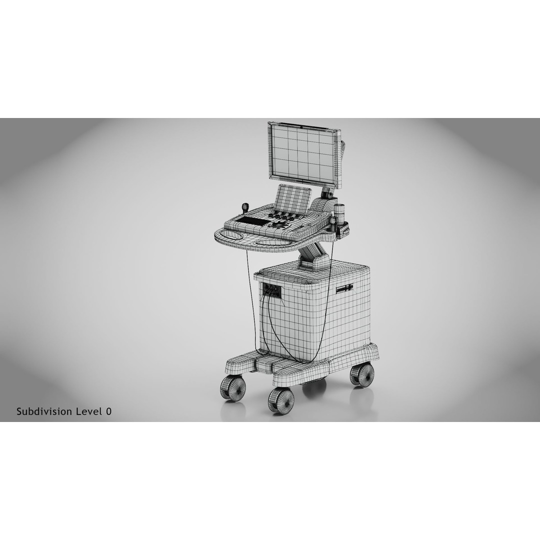 Sonography Scanner 3D Model – High Poly Medical Equipment, FBX - View 34