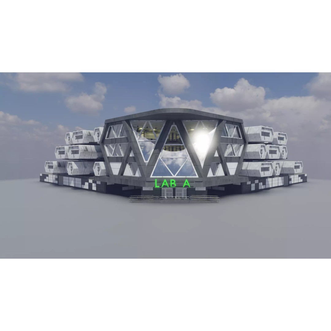 Laboratory 3D Model – Low Poly Architectural Interior with PBR Textures - View 2