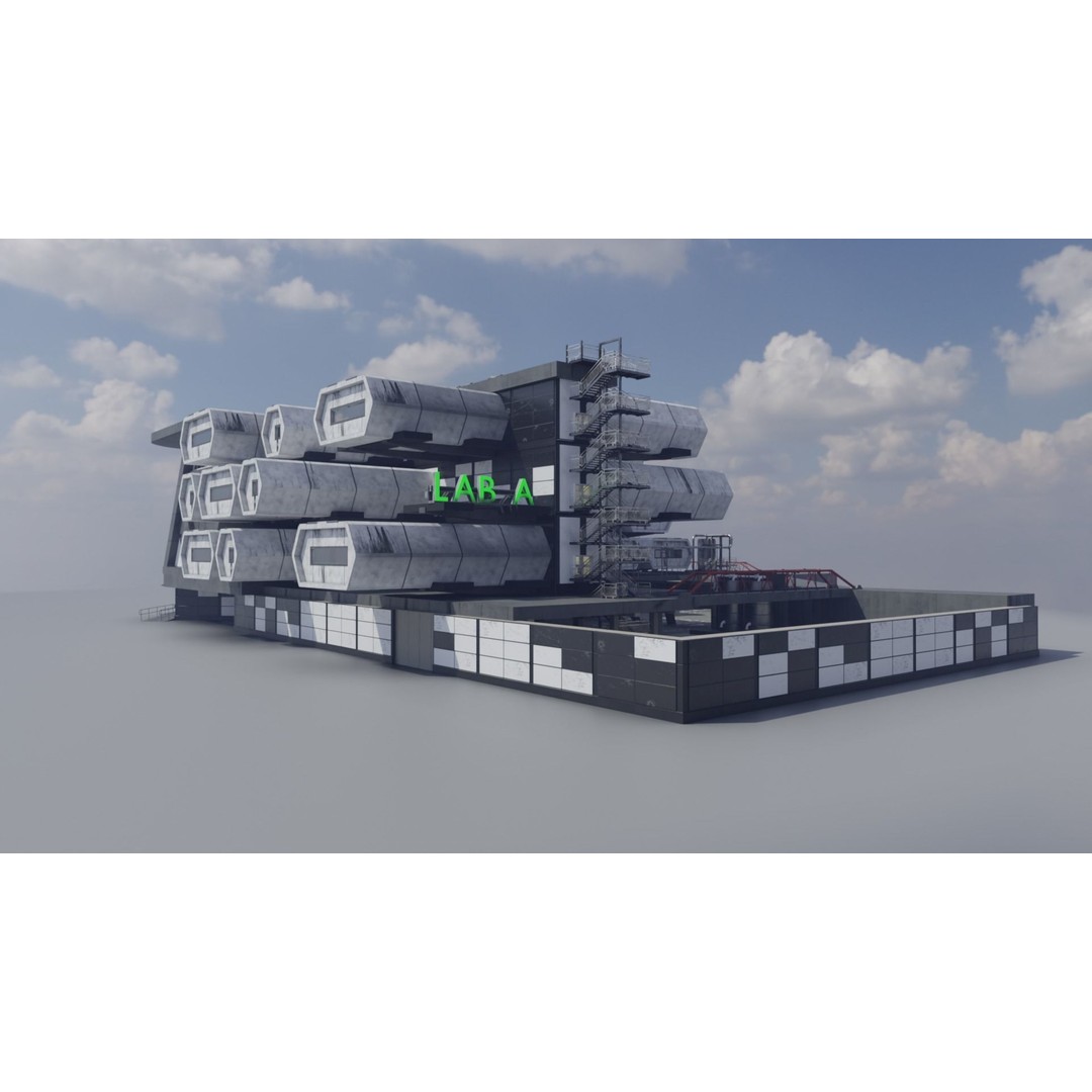 Laboratory 3D Model – Low Poly Architectural Interior with PBR Textures - View 3