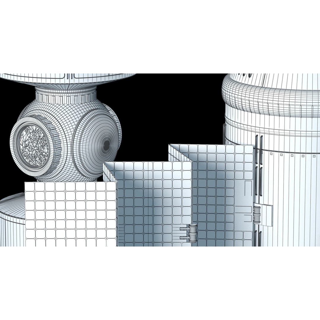 Modular Space Station 3D Model – High Res Game Asset, FBX, OBJ