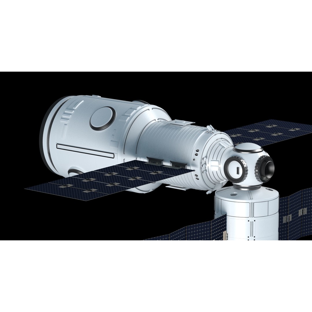 Modular Space Station 3D Model – High Res Game Asset, FBX, OBJ - View 11