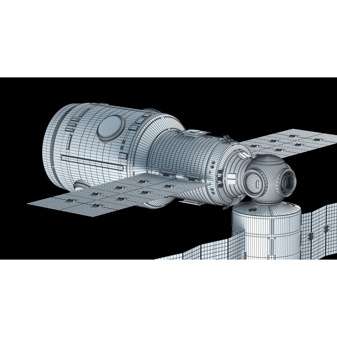Modular Space Station 3D Model – High Res Game Asset, FBX, OBJ - View 12