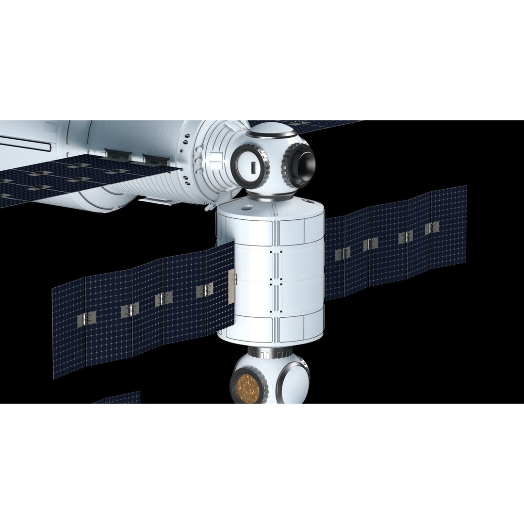 Modular Space Station 3D Model – High Res Game Asset, FBX, OBJ - View 13