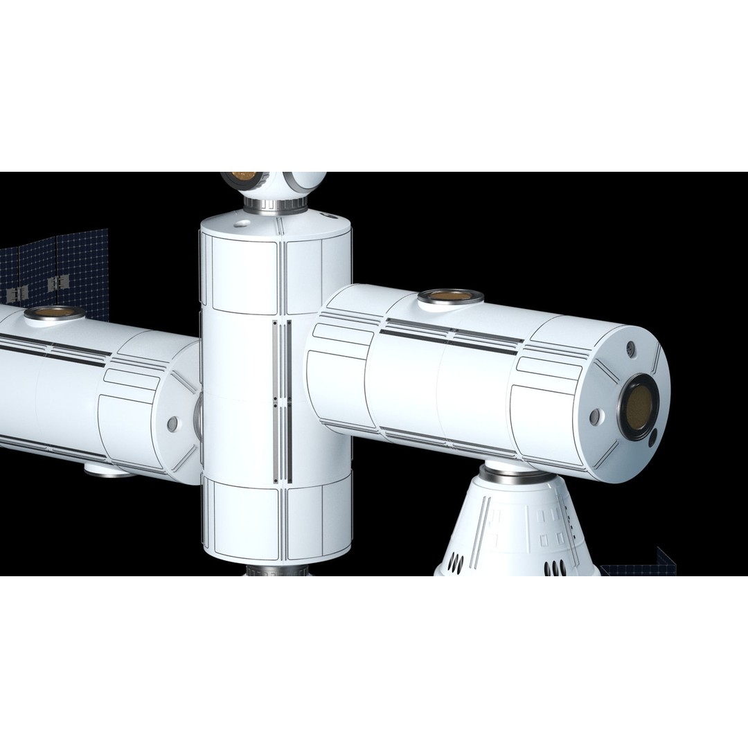Modular Space Station 3D Model – High Res Game Asset, FBX, OBJ - View 16