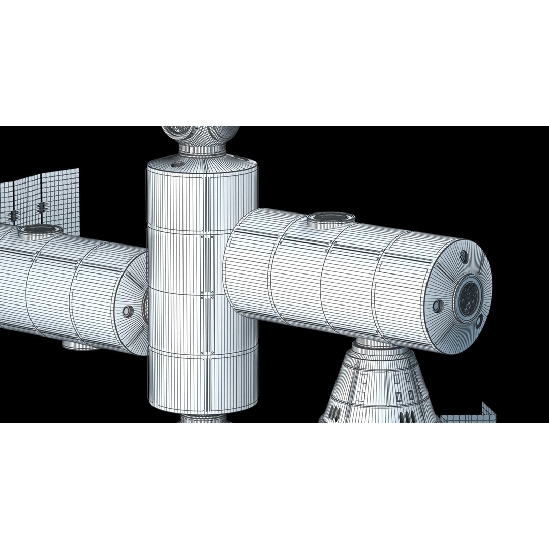 Modular Space Station 3D Model – High Res Game Asset, FBX, OBJ - View 17