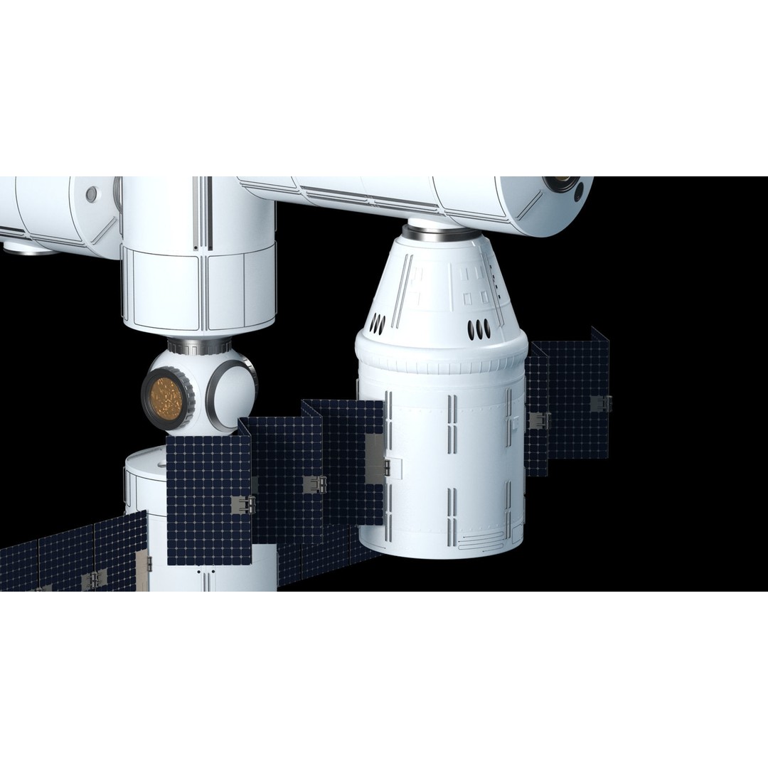Modular Space Station 3D Model – High Res Game Asset, FBX, OBJ - View 19