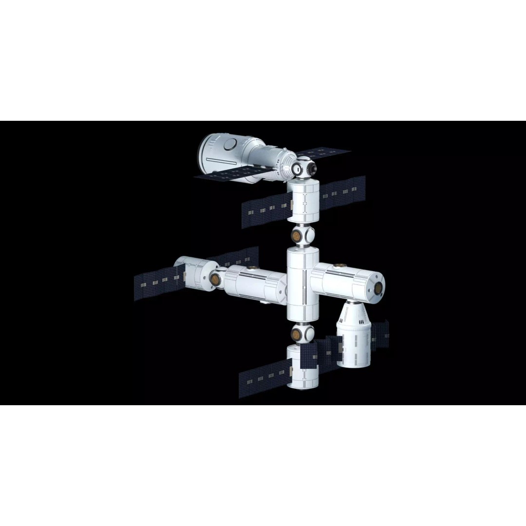 Modular Space Station 3D Model – High Res Game Asset, FBX, OBJ - View 2