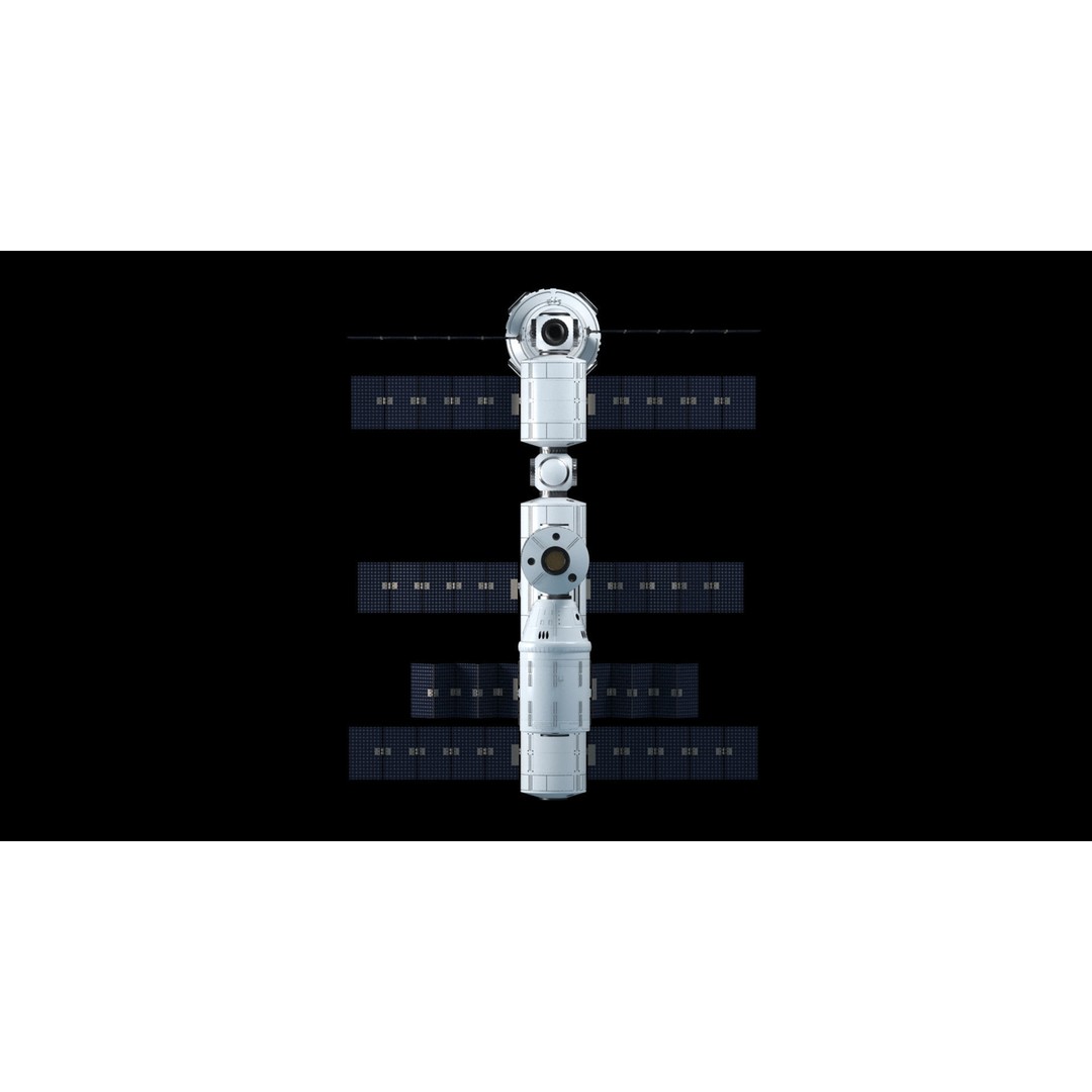 Modular Space Station 3D Model – High Res Game Asset, FBX, OBJ - View 4