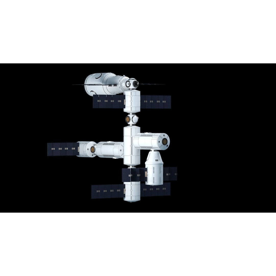 Modular Space Station 3D Model – High Res Game Asset, FBX, OBJ - View 5