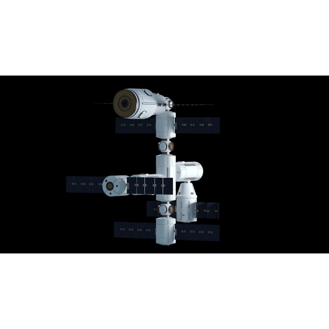 Modular Space Station 3D Model – High Res Game Asset, FBX, OBJ - View 7