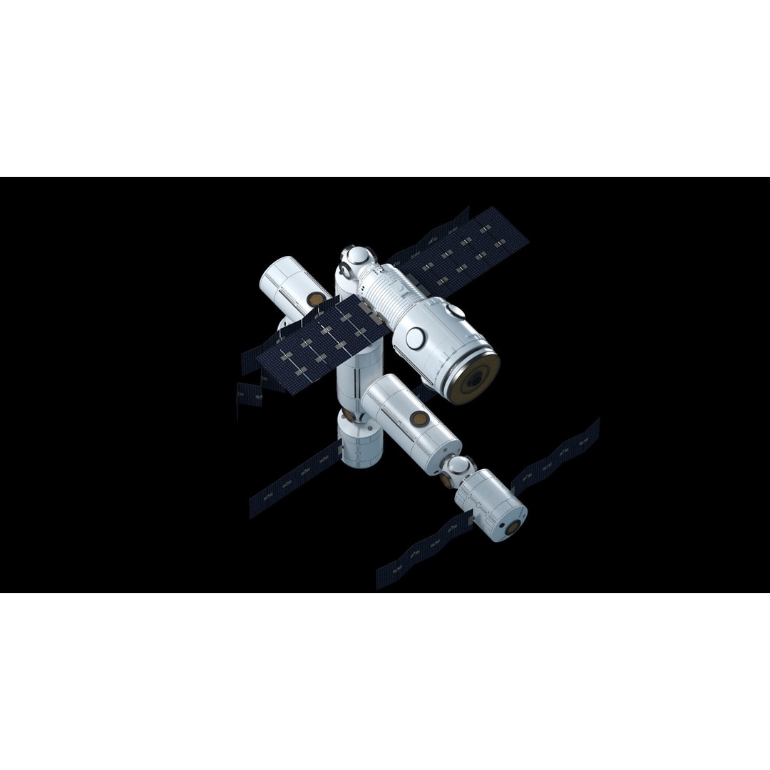 Modular Space Station 3D Model – High Res Game Asset, FBX, OBJ - View 8