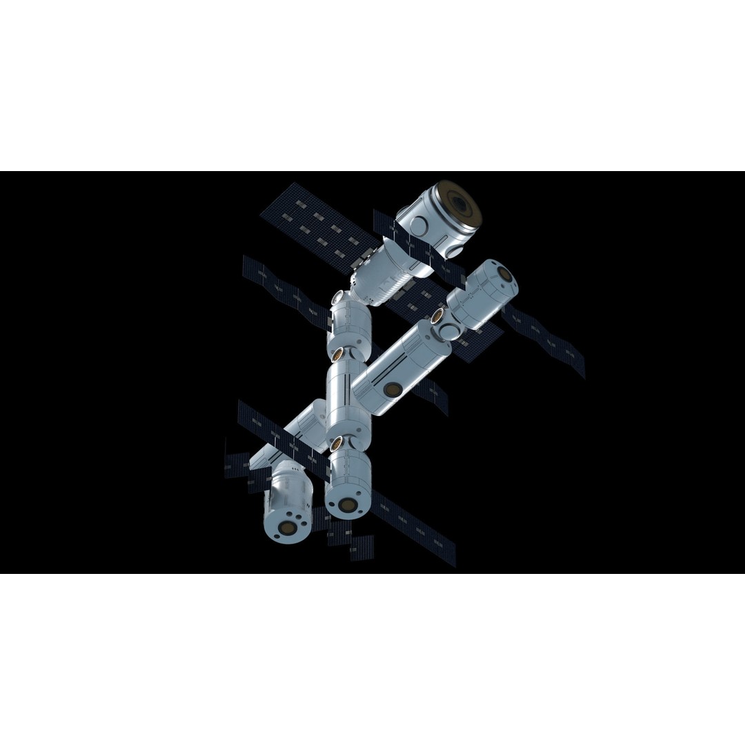 Modular Space Station 3D Model – High Res Game Asset, FBX, OBJ - View 9
