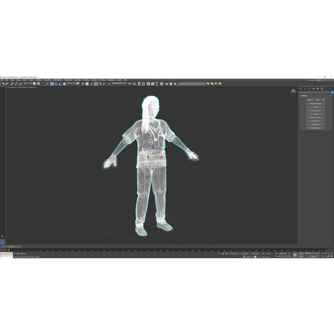 Nurse 3D Model – Low Poly Rigged Character with Animations, FBX