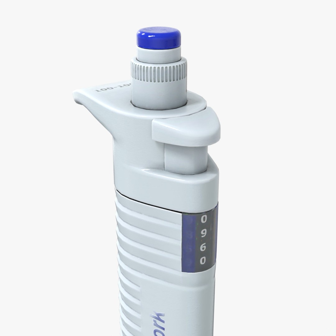 Pipettor P200 P1000 3D Model – Low Poly Game-Ready Medical Asset, FBX - View 10