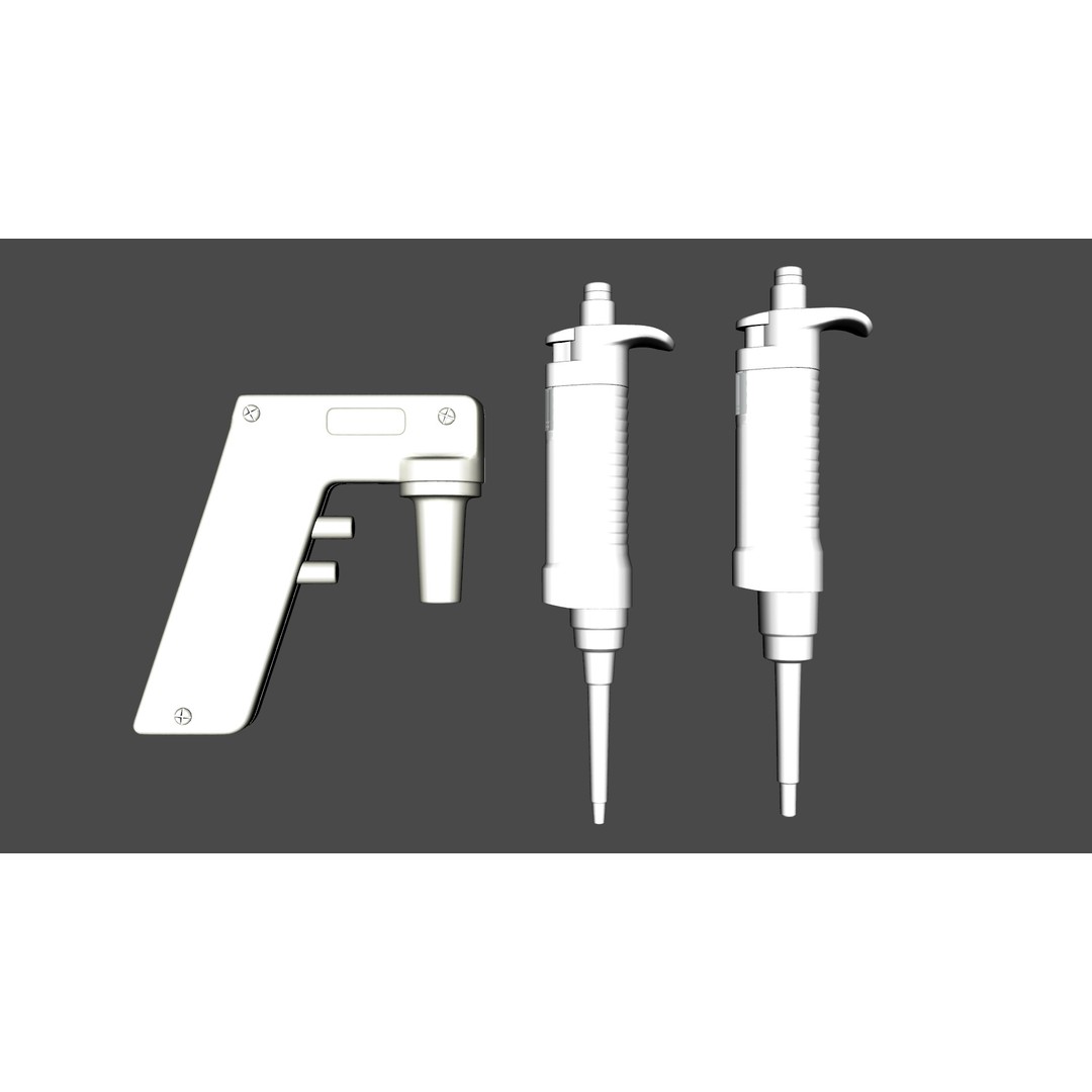 Pipettor P200 P1000 3D Model – Low Poly Game-Ready Medical Asset, FBX - View 13