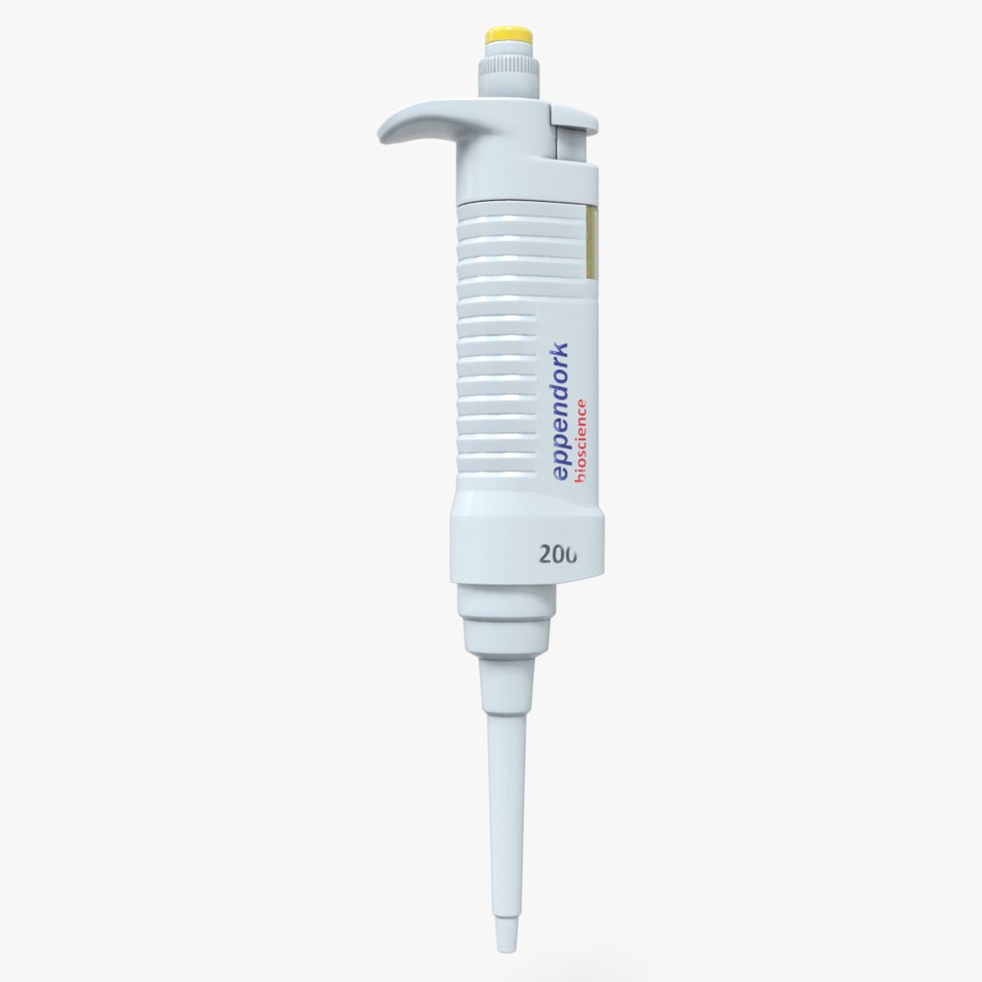 Pipettor P200 P1000 3D Model – Low Poly Game-Ready Medical Asset, FBX - View 5