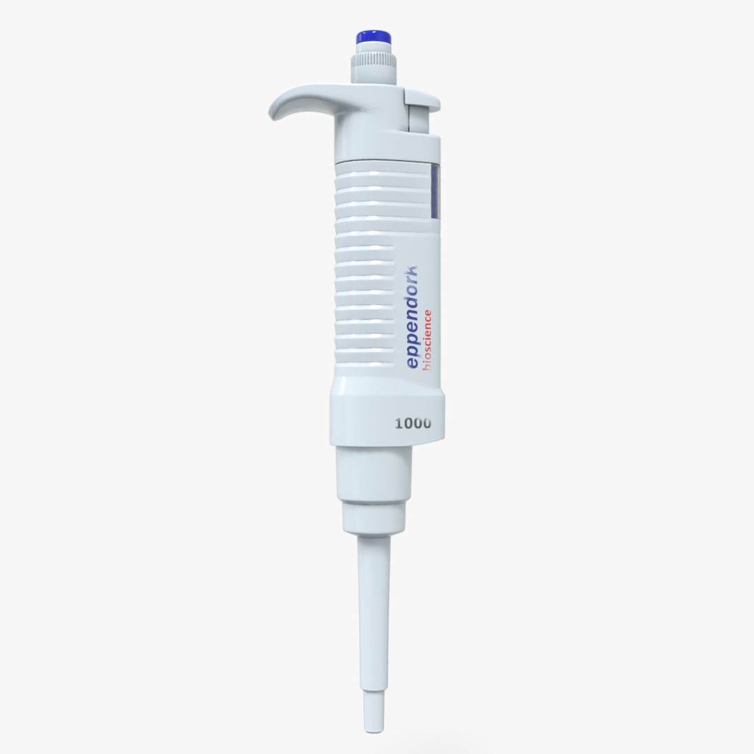 Pipettor P200 P1000 3D Model – Low Poly Game-Ready Medical Asset, FBX - View 7