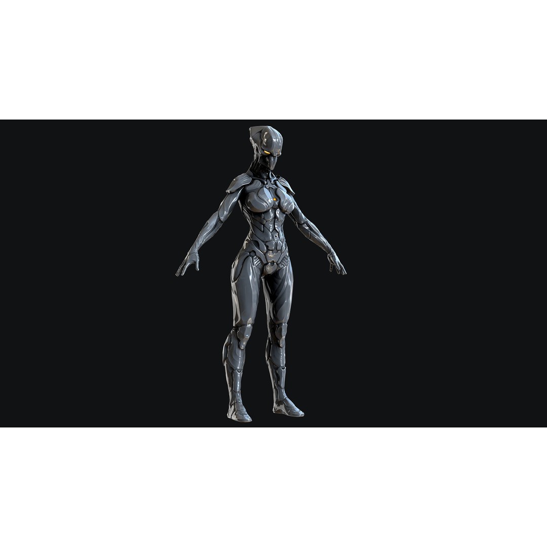 Sci-Fi Robot 3D Model – Low Poly Animated Game Asset, FBX - View 14