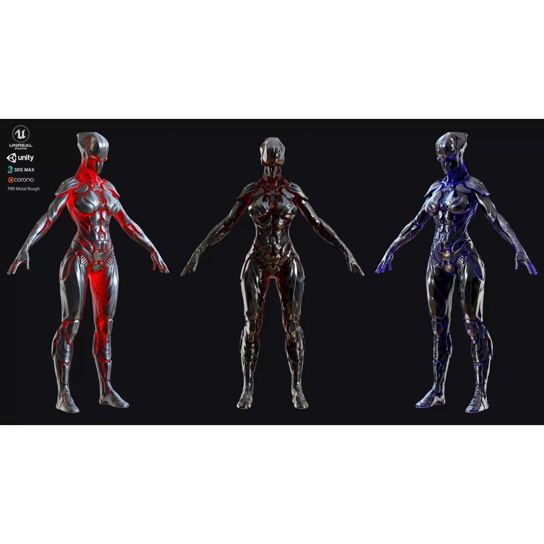 Sci-Fi Robot 3D Model – Low Poly Animated Game Asset, FBX - View 2
