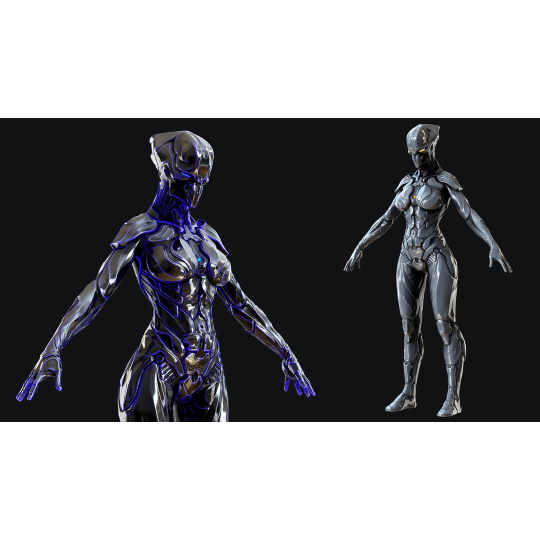 Sci-Fi Robot 3D Model – Low Poly Animated Game Asset, FBX - View 3