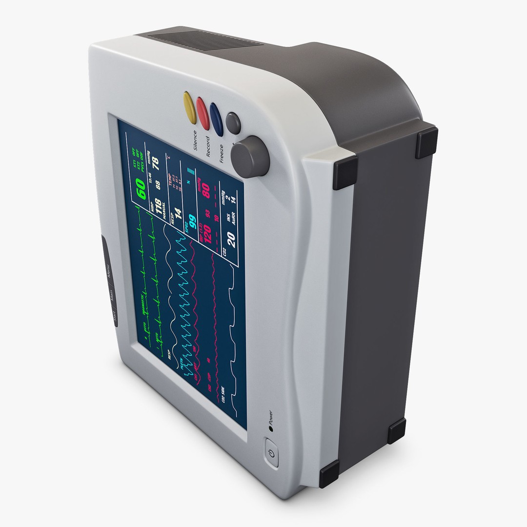 Medical Monitor 3D Model – High Poly PBR Asset, FBX, OBJ - View 11