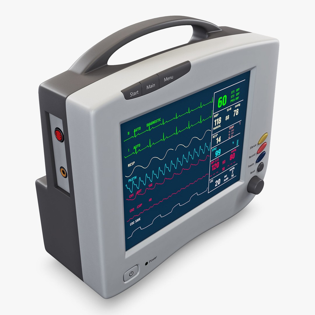 Medical Monitor 3D Model – High Poly PBR Asset, FBX, OBJ - View 4