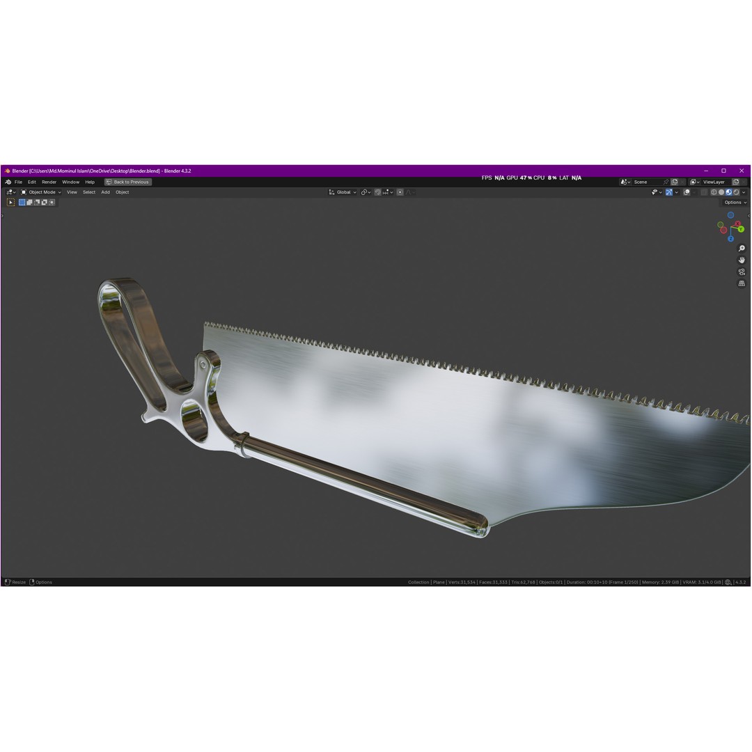 Satterlee Bone Saw 3D Model – High Poly Medical Asset, FBX, OBJ - View 10