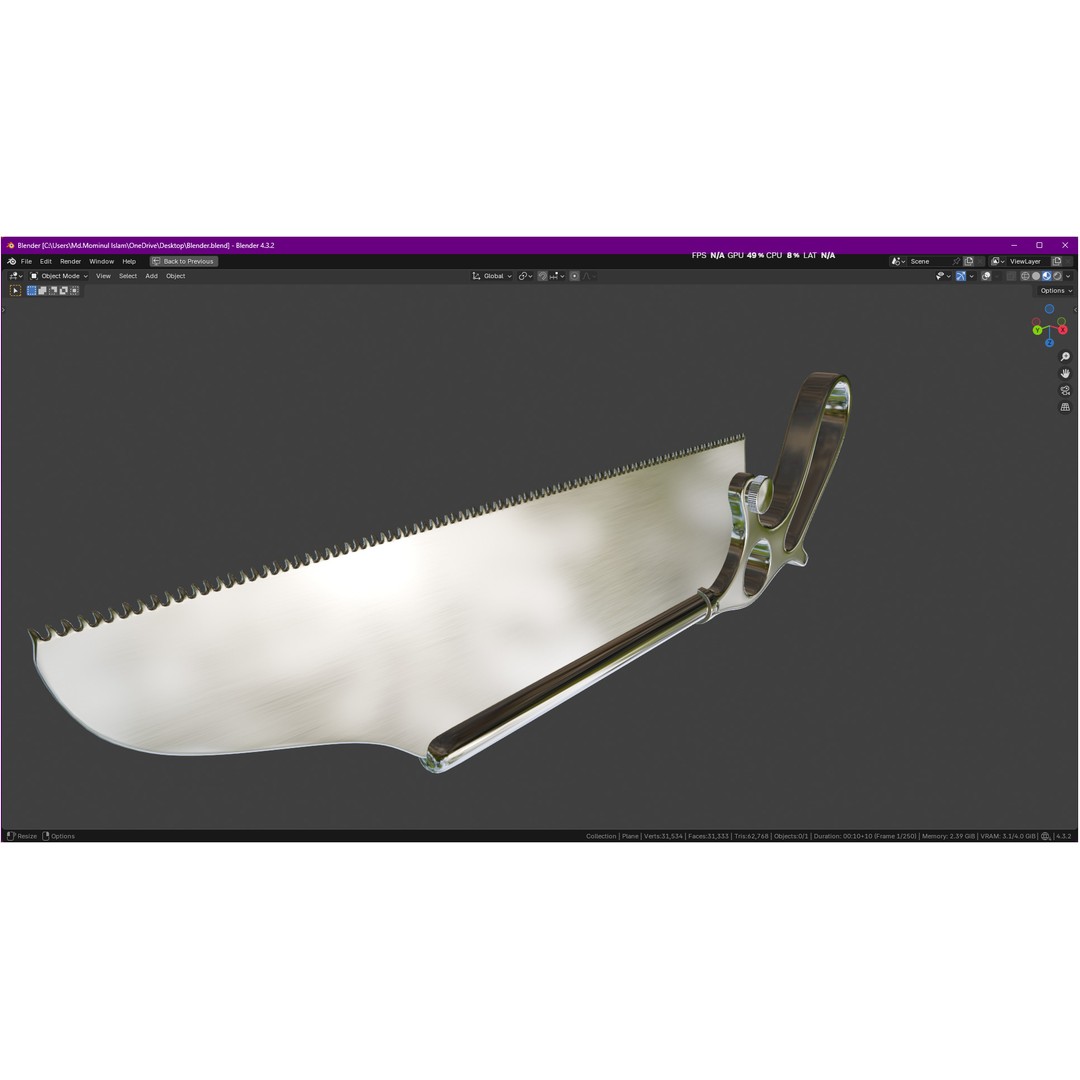 Satterlee Bone Saw 3D Model – High Poly Medical Asset, FBX, OBJ - View 11