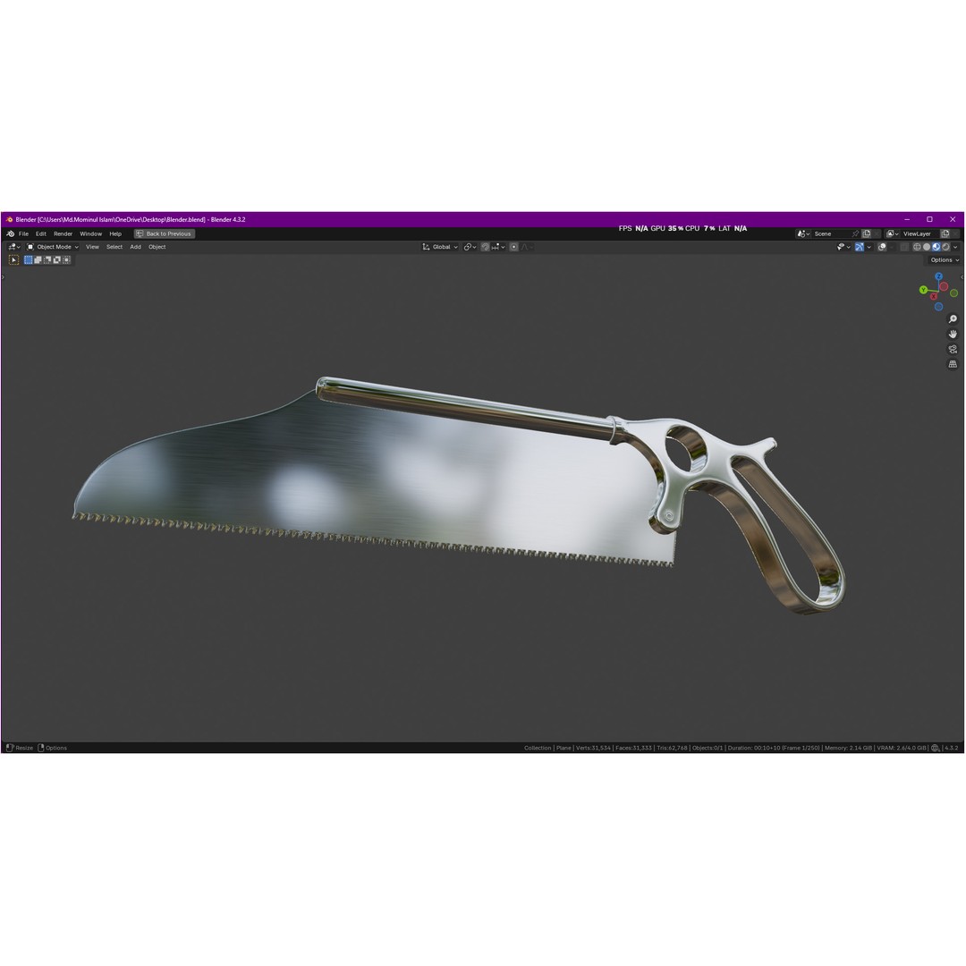 Satterlee Bone Saw 3D Model – High Poly Medical Asset, FBX, OBJ - View 19