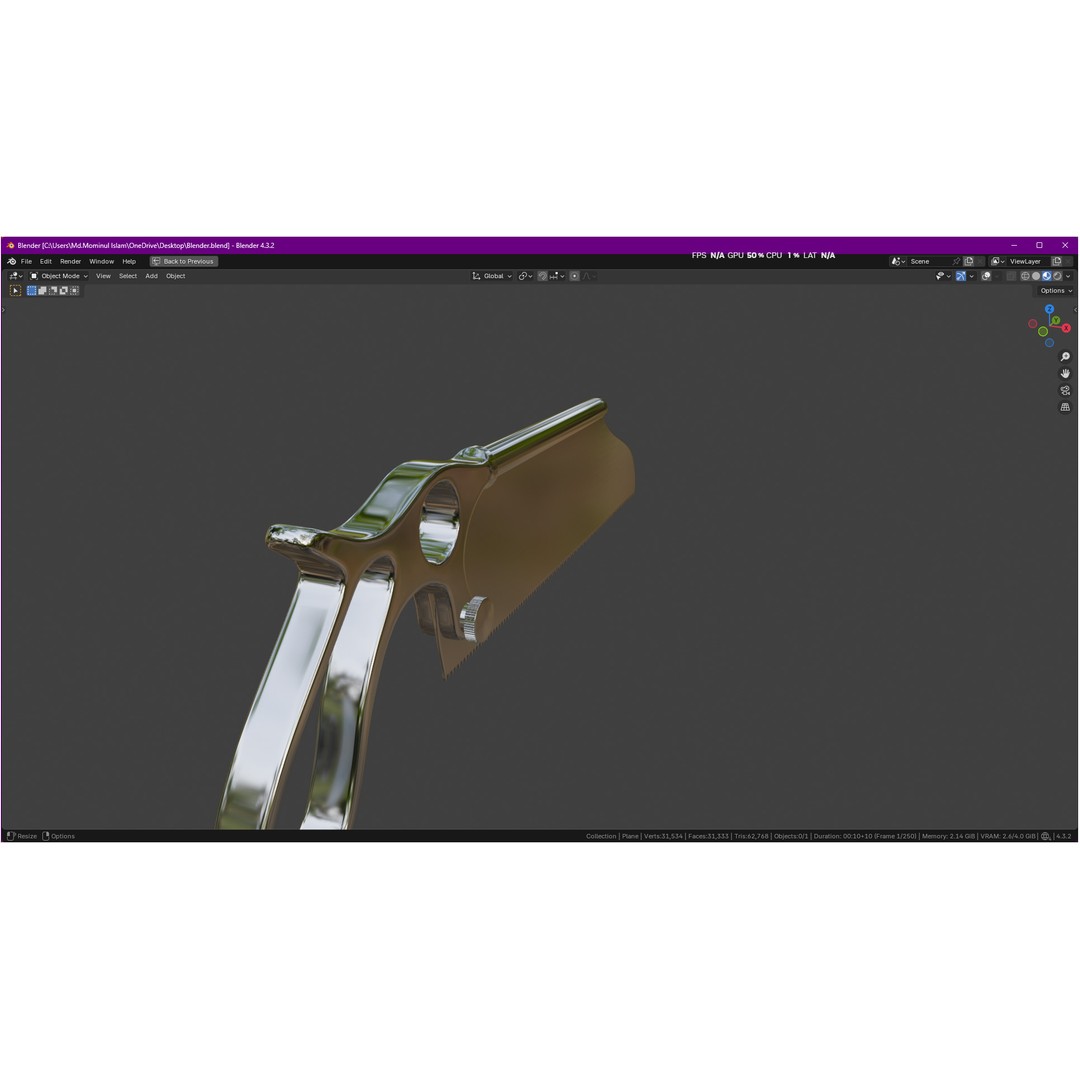 Satterlee Bone Saw 3D Model – High Poly Medical Asset, FBX, OBJ - View 22