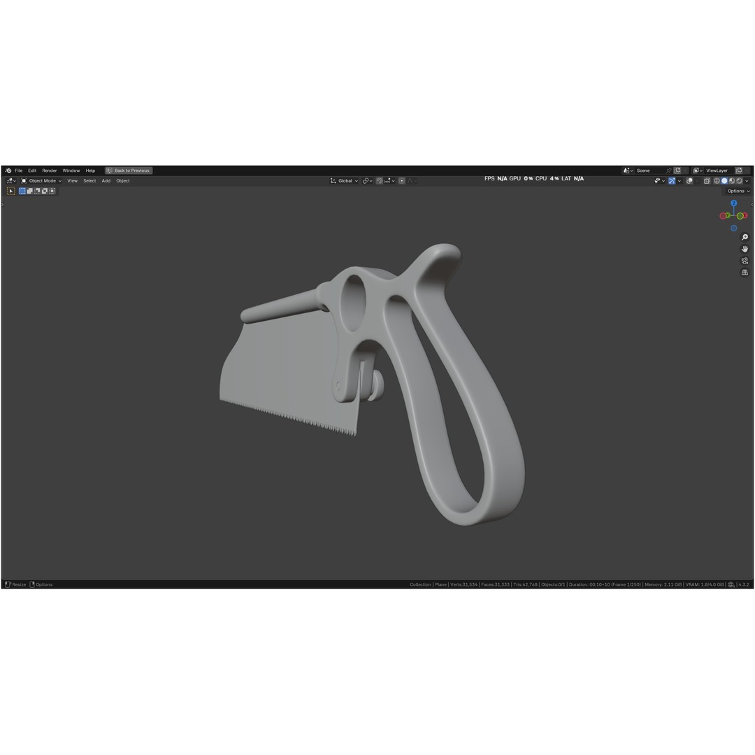 Satterlee Bone Saw 3D Model – High Poly Medical Asset, FBX, OBJ - View 26
