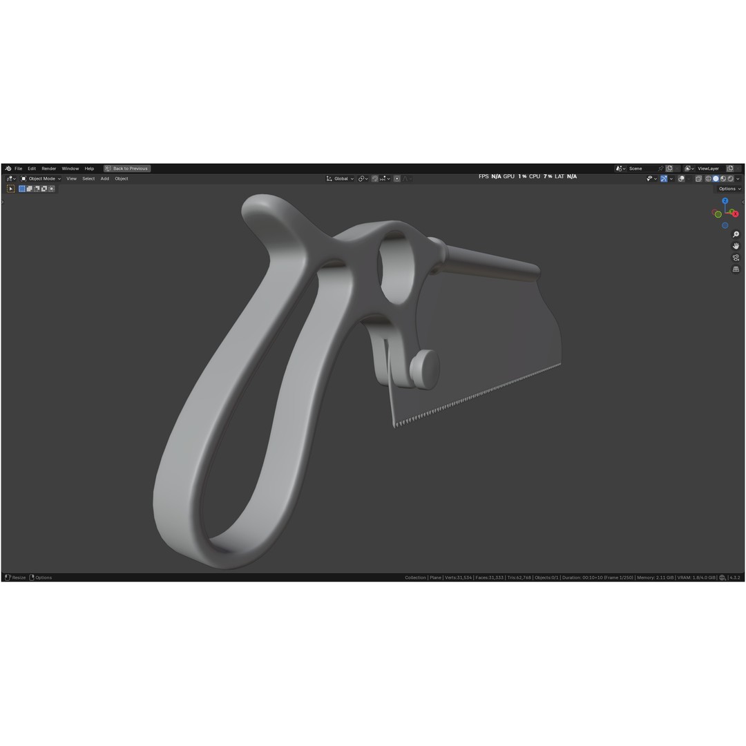 Satterlee Bone Saw 3D Model – High Poly Medical Asset, FBX, OBJ - View 27