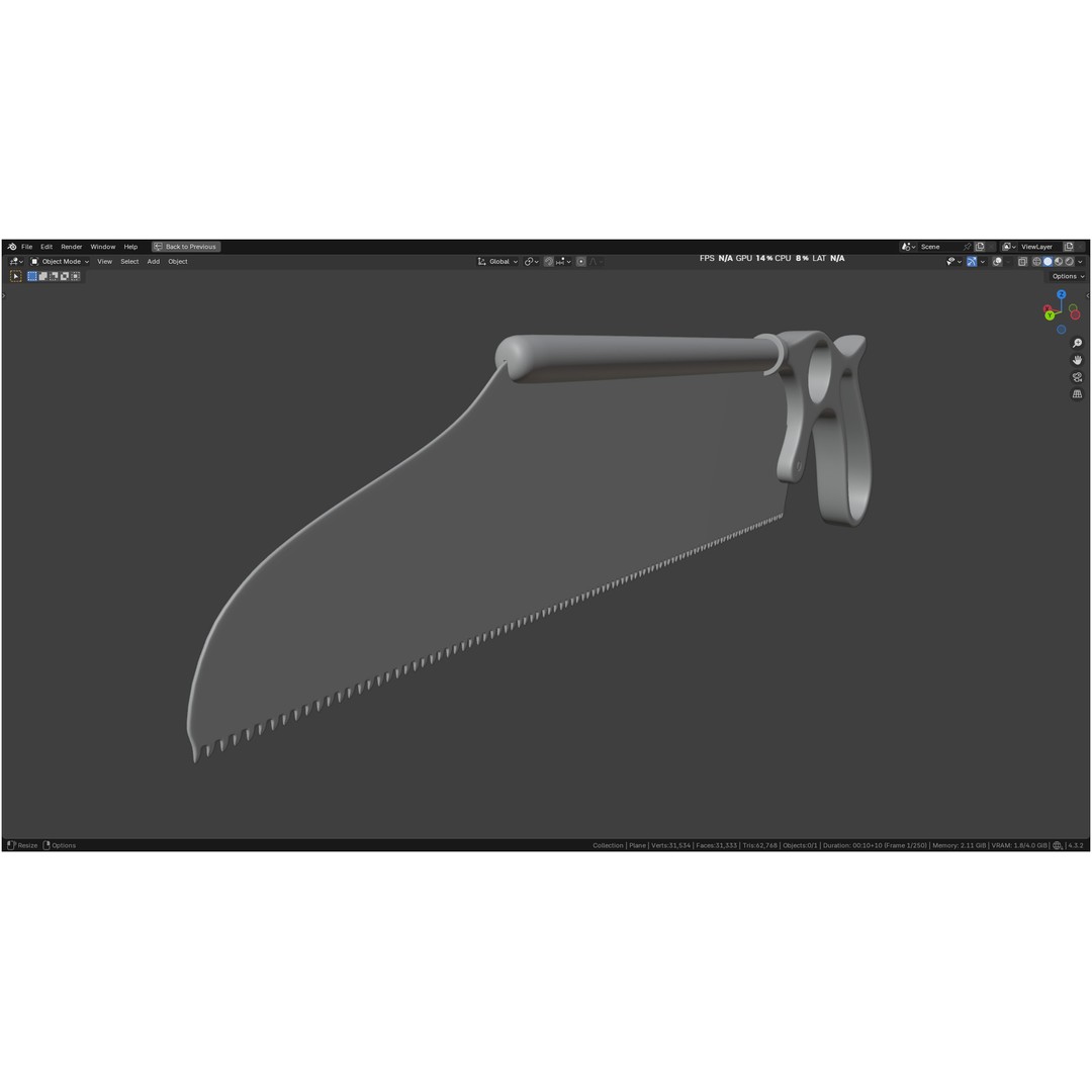 Satterlee Bone Saw 3D Model – High Poly Medical Asset, FBX, OBJ - View 30