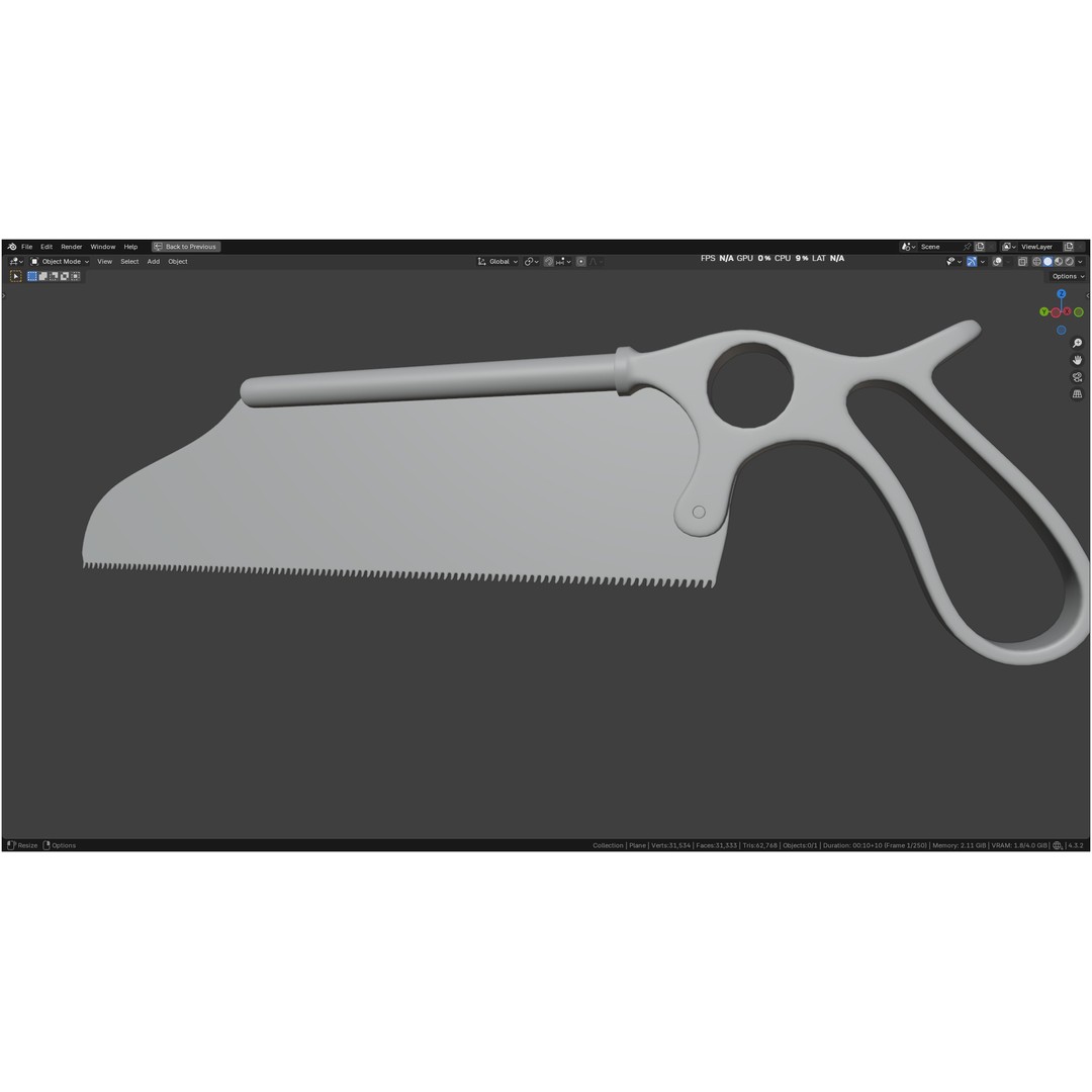 Satterlee Bone Saw 3D Model – High Poly Medical Asset, FBX, OBJ - View 31