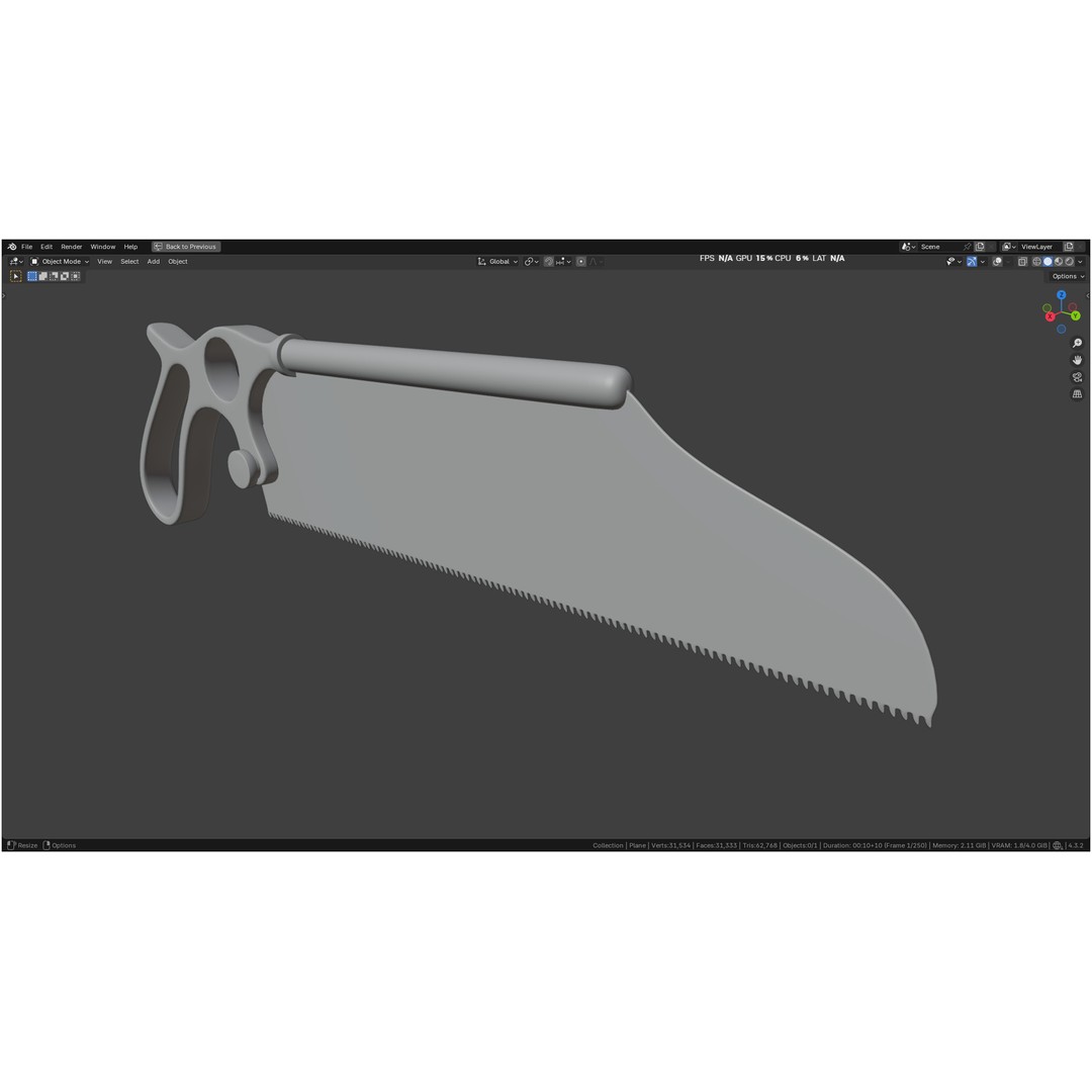 Satterlee Bone Saw 3D Model – High Poly Medical Asset, FBX, OBJ - View 32