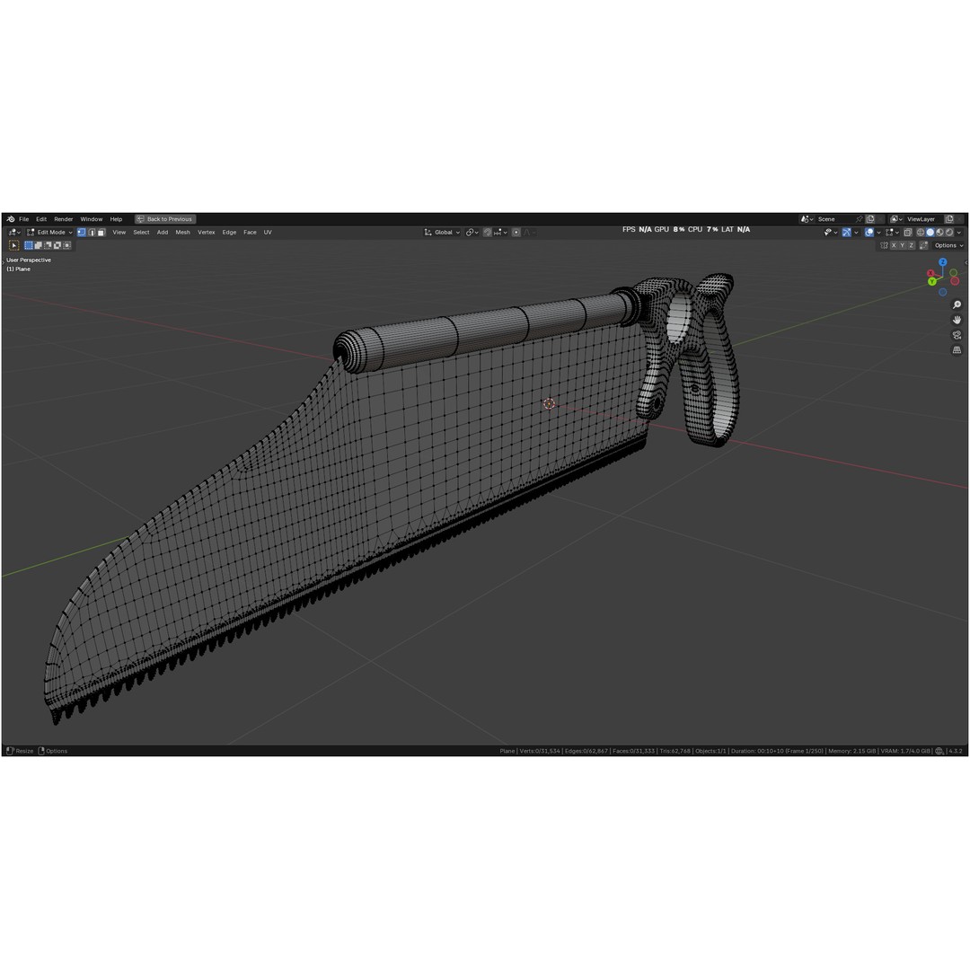 Satterlee Bone Saw 3D Model – High Poly Medical Asset, FBX, OBJ - View 35