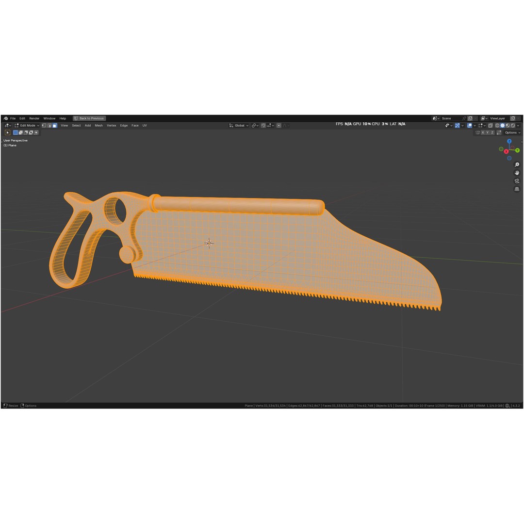 Satterlee Bone Saw 3D Model – High Poly Medical Asset, FBX, OBJ - View 43
