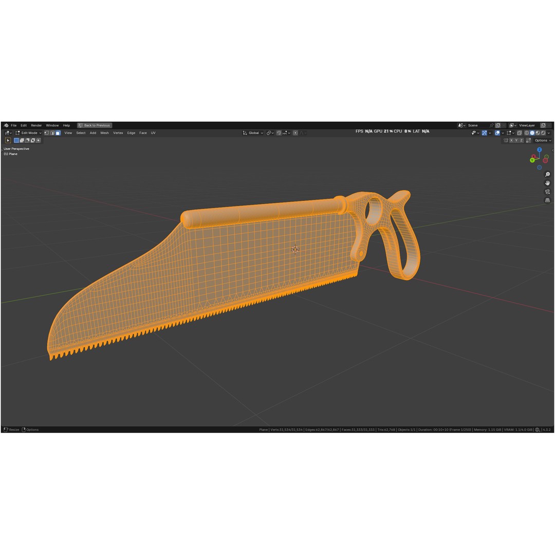Satterlee Bone Saw 3D Model – High Poly Medical Asset, FBX, OBJ - View 44