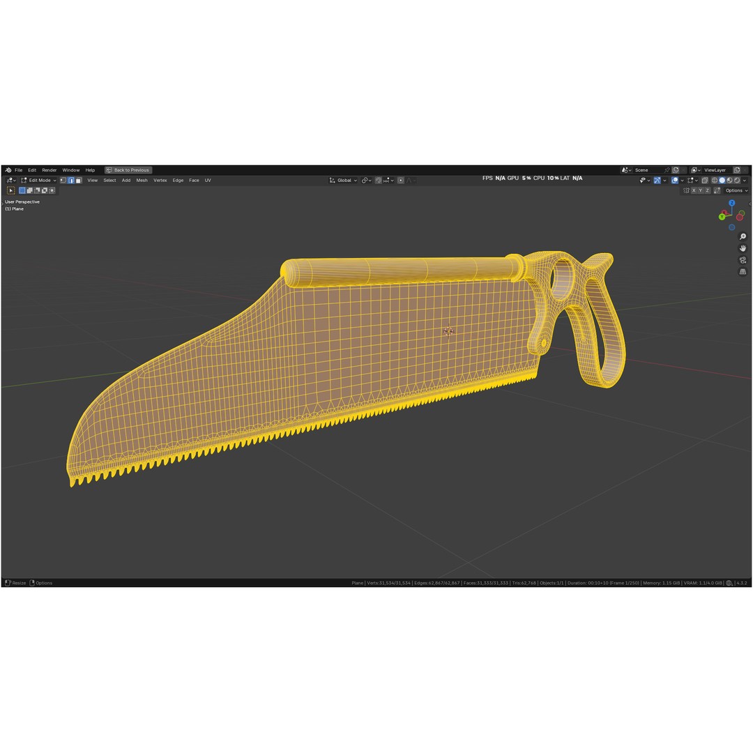 Satterlee Bone Saw 3D Model – High Poly Medical Asset, FBX, OBJ - View 45