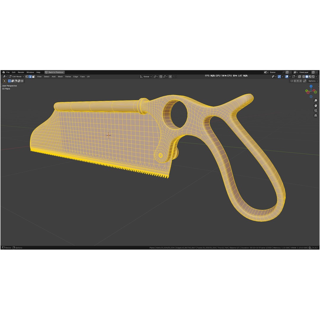 Satterlee Bone Saw 3D Model – High Poly Medical Asset, FBX, OBJ - View 46