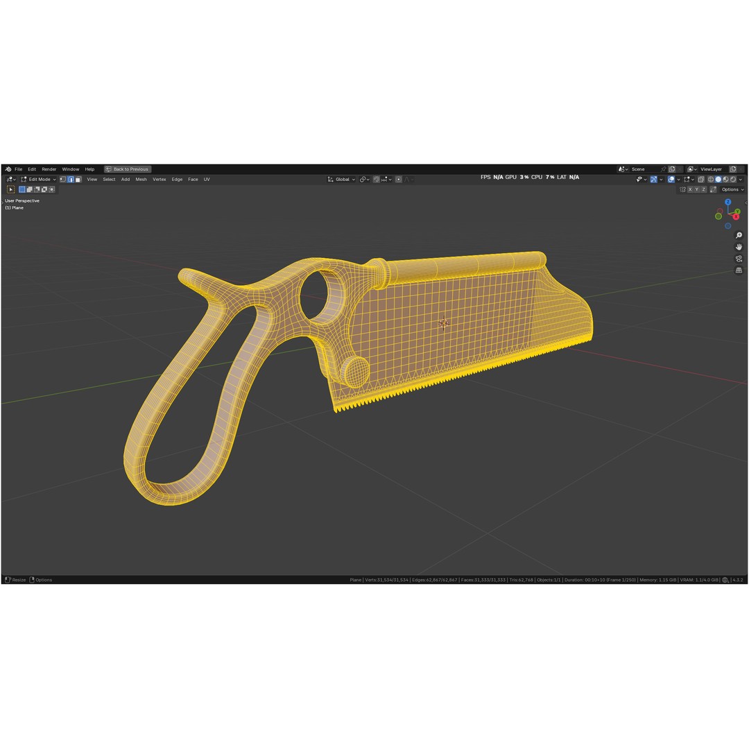 Satterlee Bone Saw 3D Model – High Poly Medical Asset, FBX, OBJ - View 47