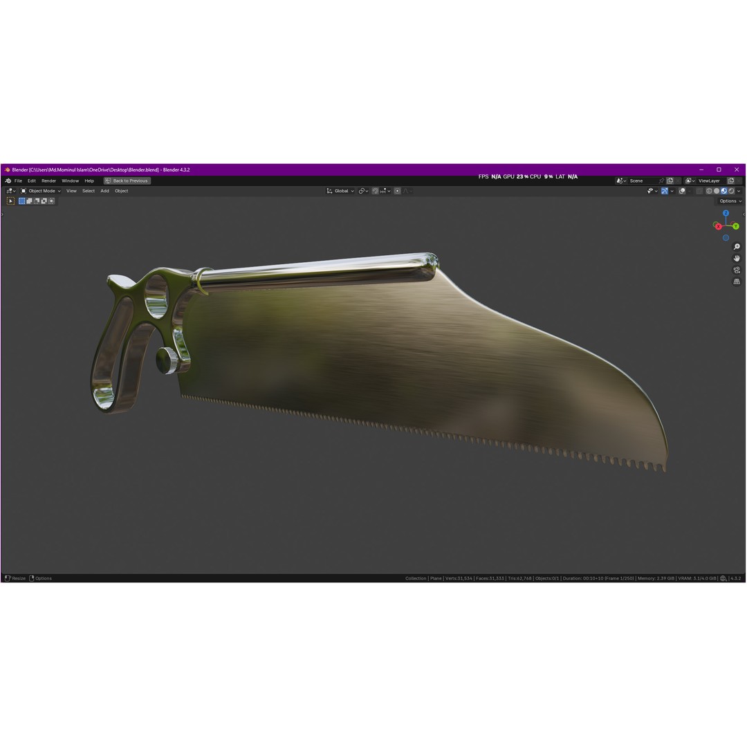 Satterlee Bone Saw 3D Model – High Poly Medical Asset, FBX, OBJ - View 5