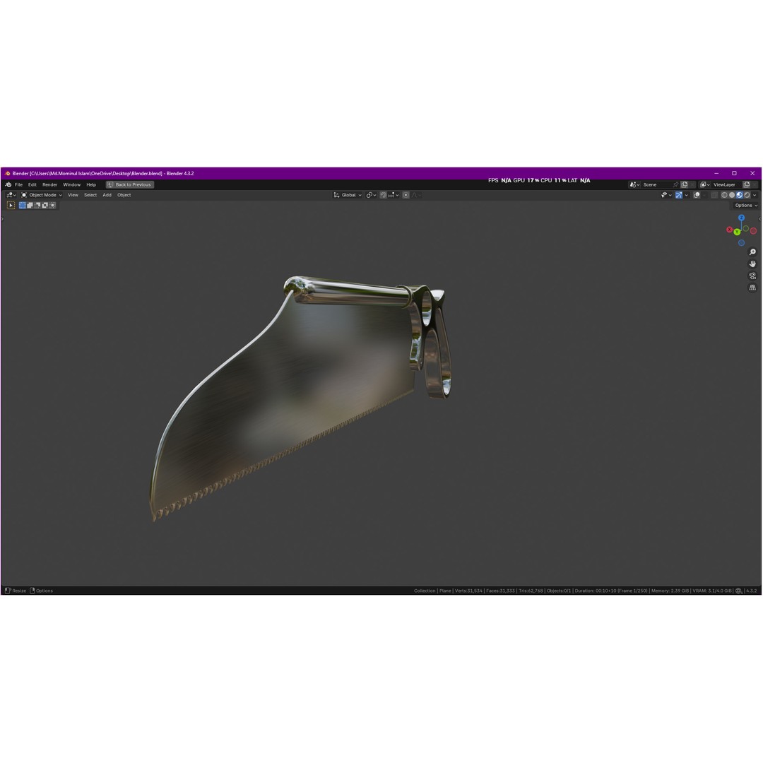 Satterlee Bone Saw 3D Model – High Poly Medical Asset, FBX, OBJ - View 6